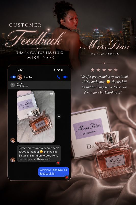 Customer feedback graphic – Miss Dior