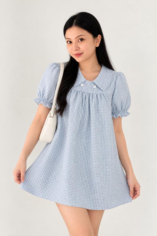 Product photo – blue gingham dress